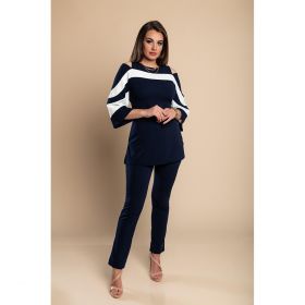 Set Elegant De Top È˜i Pantaloni, Albastru ÃŽnchis