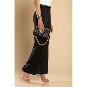 Pantaloni Lungi Eleganti Cu Picior Evazat, Negri