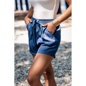 Pantaloni ScurÈ›i Din ImitaÈ›ie Denim, Albastru