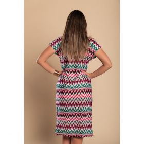 Rochie De Plaja Cu Imprimeu, Roz