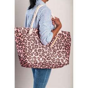 GeantÄƒ De PlajÄƒ Cu Imprimeu Leopard, Roz Deschis