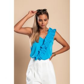 Top Cu Volane, Albastru Deschis