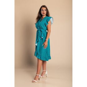 Rochie Midi Cu Imprimeu Buline, Verde MentÄƒ