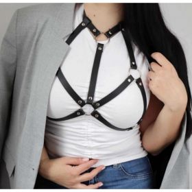 Centura Ham Cu Inele Metalice, Art2137, Neagra