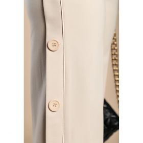 Pantaloni Eleganti Cu Nasturi, Crem