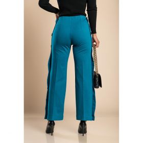 Pantaloni Eleganti Cu Nasturi, Albastru Petrol