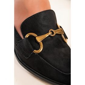 Mocasini Eleganti Cu Detaliu Decorativ, Negru