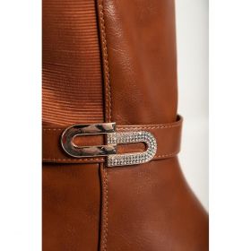 Cizme Elegante Din Piele Artificiala, Camel