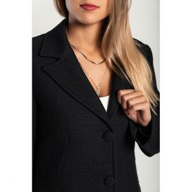 Palton Lung Elegant, Negru