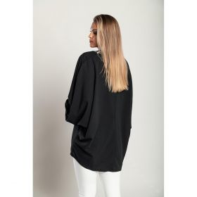 Top Lejer Cu Imprimeu Geometric, Negru