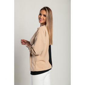 Top Lejer Cu Imprimeu Geometric, Negru/Bej