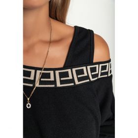 Set Elegant De Top Larg È˜i FustÄƒ StrÃ¢mtÄƒ, Negru