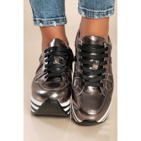 AdidaÈ™i La ModÄƒ Din Piele ArtificialÄƒ, Gri ÃŽnchis