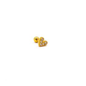 Cercel Mini Elegant In Forma De Inima, Art1008, Culoare Auriu