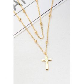 Colier Cu Pandantiv Cu Cruce, Art2126, Culoare Aurie