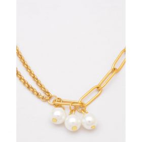 Colier Elegant Cu Perle Decorative, Art490, Auriu
