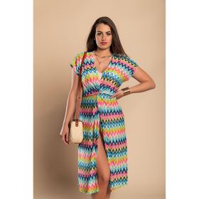 Rochie De Plaja Cu Imprimeu, Multicolor