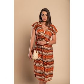 Rochie De Plaja Cu Imprimeu, Portocaliu