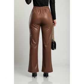 Pantaloni Din Imitatie De Piele, Maro