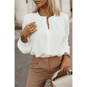 CÄƒmasÄƒ ElegantÄƒ Cu Decolteu Rotund, AlbÄƒ