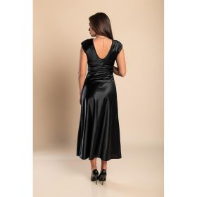 Rochie Midi Din ImitaÈ›ie De Satin, NeagrÄƒ