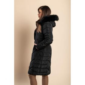 GeacÄƒ LungÄƒ De IarnÄƒ Cu GlugÄƒ Plus Size, NeagrÄƒ