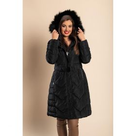 GeacÄƒ LungÄƒ De IarnÄƒ Cu GlugÄƒ Plus Size, NeagrÄƒ