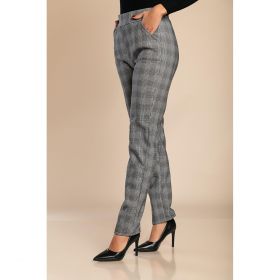 Pantaloni Eleganti Cu Imprimeu, Gri