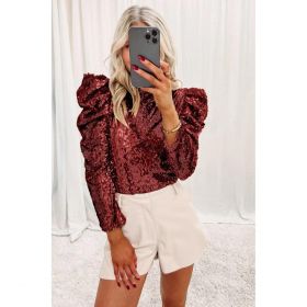 Top Elegant Cu Paiete, Visiniu