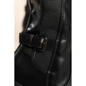 Cizme Elegante Din Imitatie De Piele, Negre