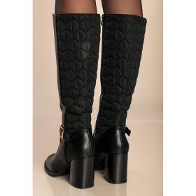 Cizme Elegante Cu Detaliu Matlasat, Negre