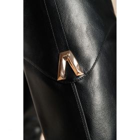 Cizme Elegante Din Imitatie De Piele, Negre