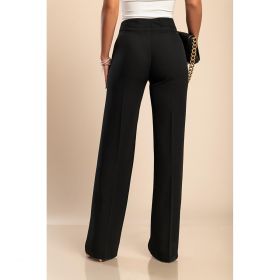 Pantaloni Lungi Eleganti Cu Picior Drept, Negri