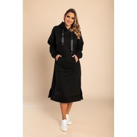 Rochie Midi Din Bumbac, Neagra