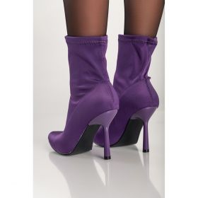 Botine Cu Toc ÃŽnalt, Violet