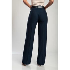 Pantaloni Lungi Eleganti Cu Picior Drept, Albastru Inchis