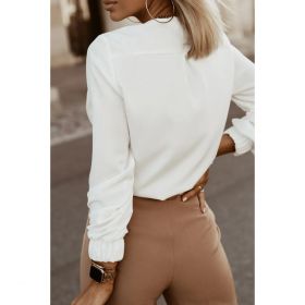 CÄƒmasÄƒ ElegantÄƒ Cu Decolteu Rotund, AlbÄƒ