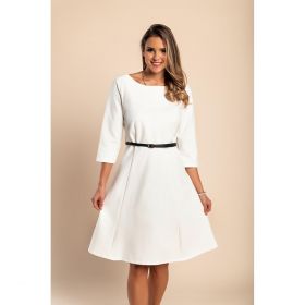 Rochie Mini ElegantÄƒ Cu Curea, AlbÄƒ