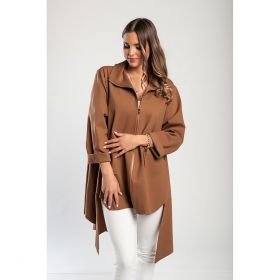 Palton Scurt Cu Fermoar, Camel
