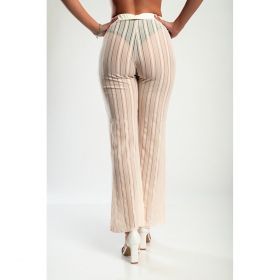 Pantaloni Din Material Transparent, Alb