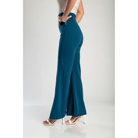 Pantaloni Lungi Eleganti Cu Talie Inalta, Petrol
