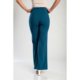 Pantaloni Lungi Eleganti Cu Talie Inalta, Petrol