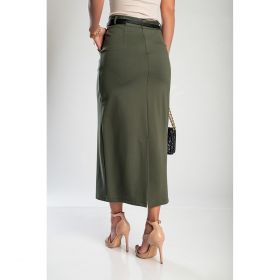 Fusta Midi Eleganta, Olive