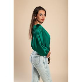 BluzÄƒ ElegantÄƒ Cu Decolteu Asimetric, Verde
