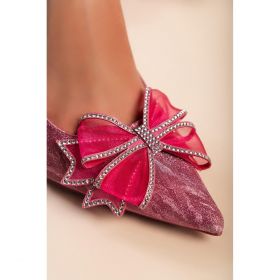 Pantofi Cu Toc Cu Brosa Decorativa, Roz