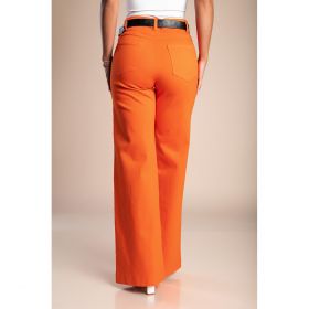 Pantaloni Largi Din Bumbac, Portocalii