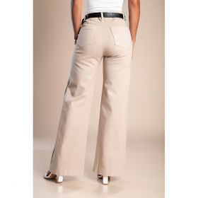 Pantaloni Largi Din Bumbac, Maro