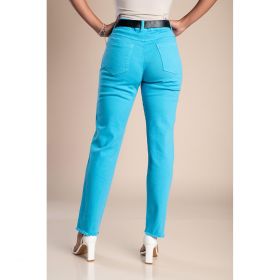 Pantaloni Skinny Din Bumbac, Turcoaz