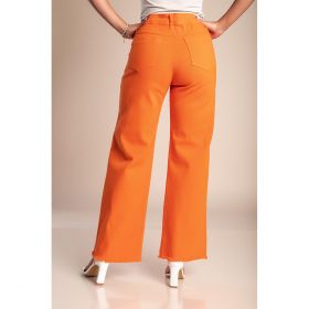 Pantaloni Largi Din Bumbac, Portocalii