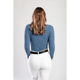 Top Tricot Cu MÃ¢necÄƒ LungÄƒ, Albastru